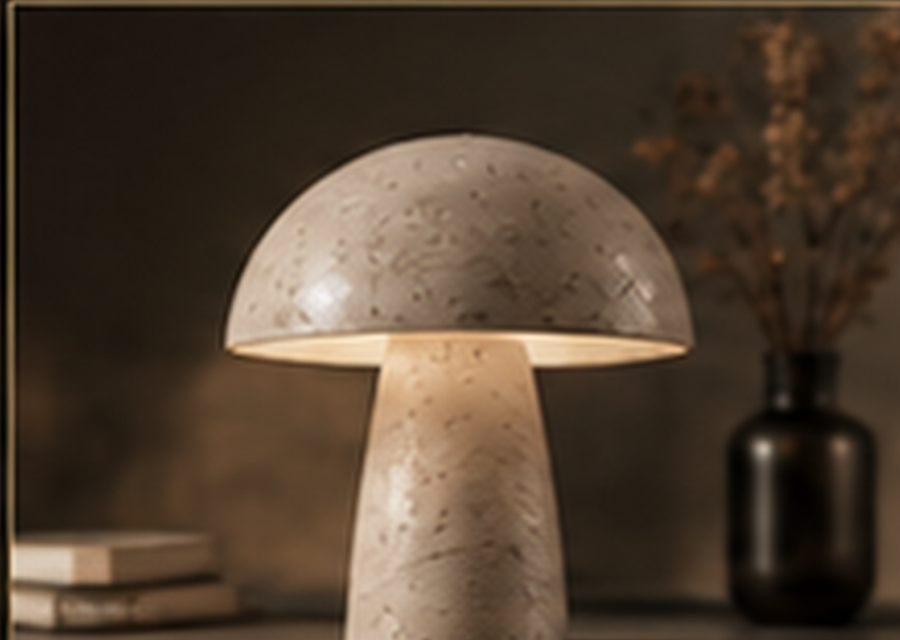 Lampe élégante en pierre dans un intérieur chaleureux